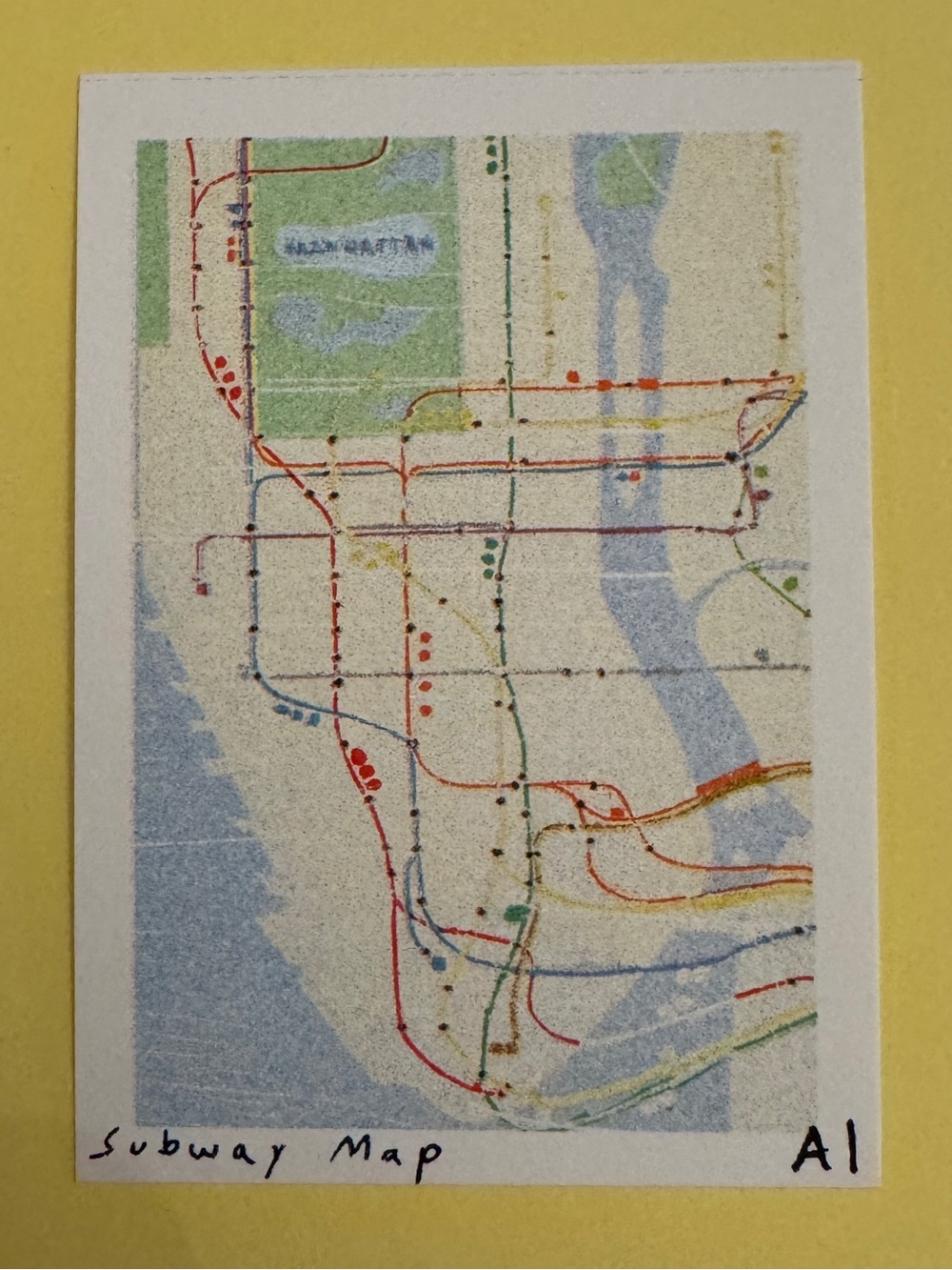 Anastasia Inciardi SUBWAY MAP MINI PRINT. From Whitney Museum, NYC. 3.5β x 2.5β